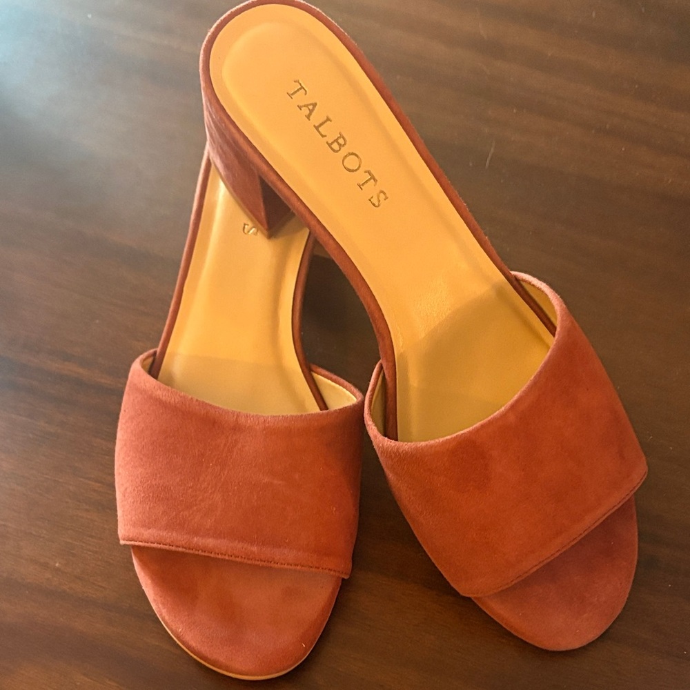Talbots Georgia Women's Suede Mules - Amber Rust